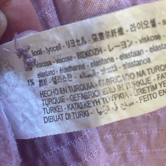 Zara Pink Lilac Oversized Knotted Back Long Sleeve Button Front Shirt Size S - Picture 9 of 11